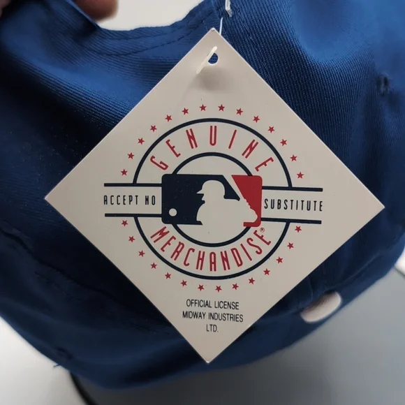 MLB| NWT Vintage Blue Los Angeles Dodgers Sports Cap Snap Back Grey Brim - Picture 10 of 12